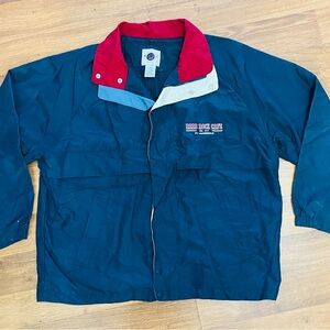 Vintage 90s Hard Rock Cafe FLL Men’s L Navy Nylon Zip Jacket Lined Golf Coat